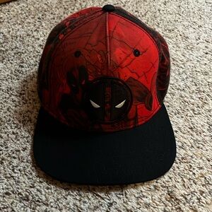 A Black & Red Deadpool SnapBack Cap